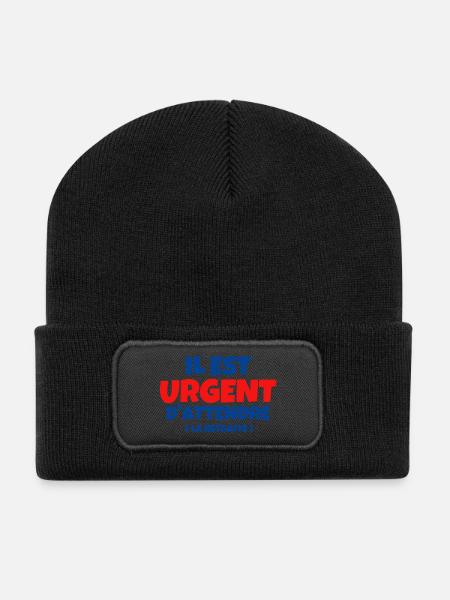 retraite, retraité, retraitée - Beanie recyclé à patch - noir