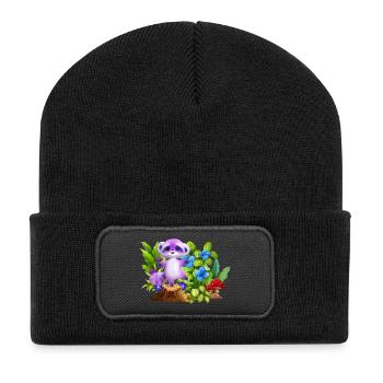 Pastel Koala in Enchanted Garden - Recycled Patch Beanie - black - Front