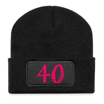 40 YEARS. 40th ANNIVERSARY. BIRTHDAY 40 YEARS. 40 - Recycled Patch Beanie - black - Front