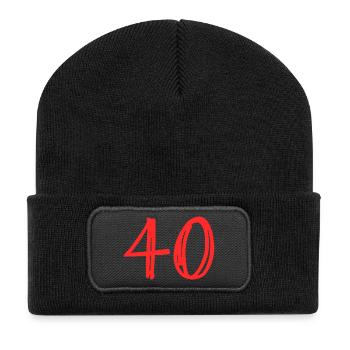 40 YEARS. 40th ANNIVERSARY. BIRTHDAY 40 YEARS. 40 - Recycled Patch Beanie - black - Front