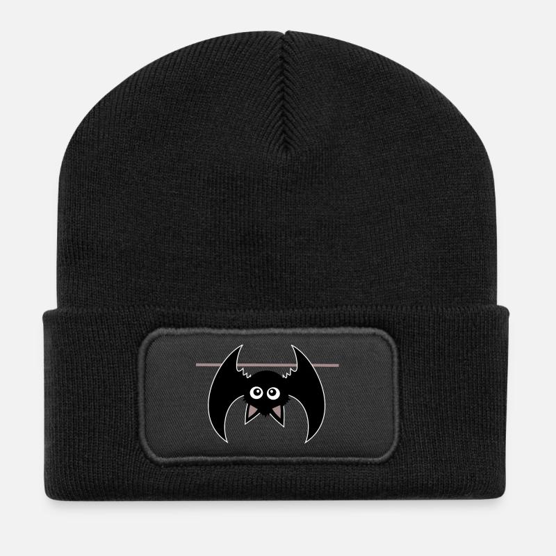 Halloween Fledermaus - Recycelte Patch Beanie - Schwarz