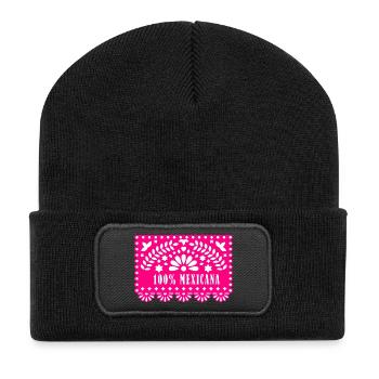 100 MEXICAINS - Beanie recyclé à patch - noir - Devant