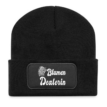 Blumen Dealerin - Recycelte Patch Beanie - Schwarz - Vorne