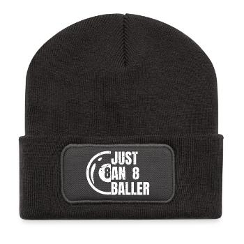 8 ball billiard players - Recycled Patch Beanie - dark grey - Front