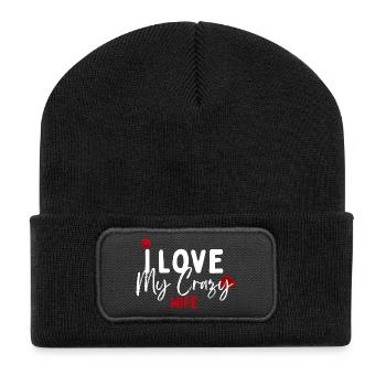 I Love My Crazy Wife - Beanie recyclé à patch - noir - Devant