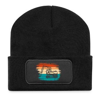 Excavatrice - Beanie recyclé à patch - noir - Devant