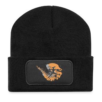 Yoga Training mit Style - Recycelte Patch Beanie - Schwarz - Vorne