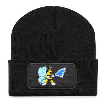 Biene Feuerwehrmann Feuerwehrschlauch Feuerwehr - Recycelte Patch Beanie - Schwarz - Vorne