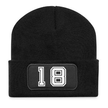18th birthday of legal age - Recycled Patch Beanie - black - Front