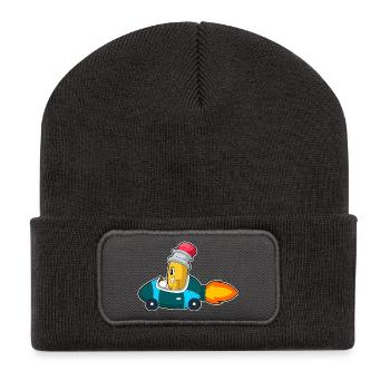 Bleistift Auto - Recycelte Patch Beanie - Dunkelgrau - Vorne