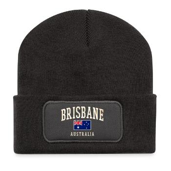 Brisbane Australia Vintage Flag Design - Recycled Patch Beanie - dark grey - Front