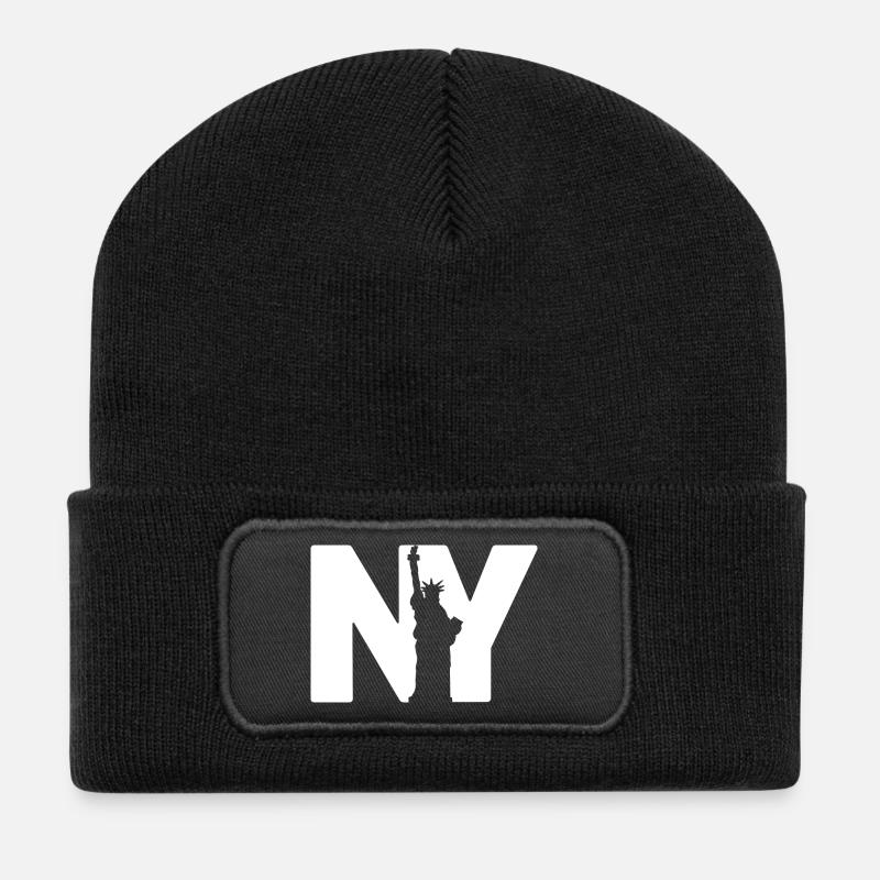 New York Statue - Recycelte Patch Beanie - Schwarz