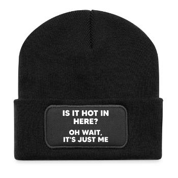 Il fait chaud ici ? oh attends, c’est juste moi - Beanie recyclé à patch - noir - Devant