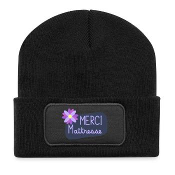 MAÎTRESSE. MERCI. MERCI MAÎTRESSE. CADEAU - Beanie recyclé à patch - noir - Devant