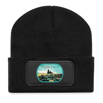 Ribeira da Janela, Insel Madeira, Portugal - Recycelte Patch Beanie - Schwarz - Vorne