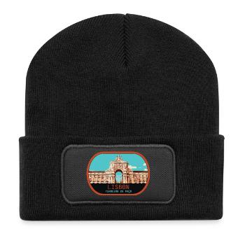 Écusson Porte Rue Augusta, Lisbonne Portugal - Beanie recyclé à patch - noir - Devant
