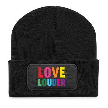 LGBTQ Pride Month - Love Louder - Recycled Patch Beanie - black - Front
