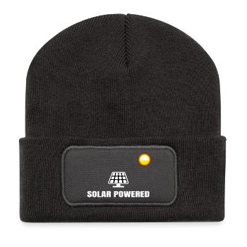 Énergie solaire - Beanie recyclé à patch - charbon - Devant
