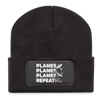 Avions - Beanie recyclé à patch - charbon - Devant