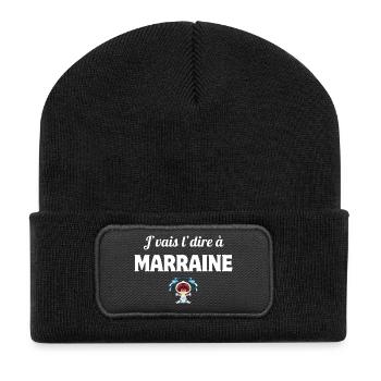 j'vais l'dire, enfant, marraine - Beanie recyclé à patch - noir - Devant