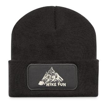 Plaisir de la randonnée [Blanc] - Beanie recyclé à patch - charbon - Devant