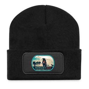 Chevaux de Przewalski en liberté – Pologne - Beanie recyclé à patch - noir - Devant