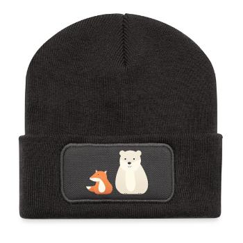 Cute animal motifs for children - Recycled Patch Beanie - dark grey - Front