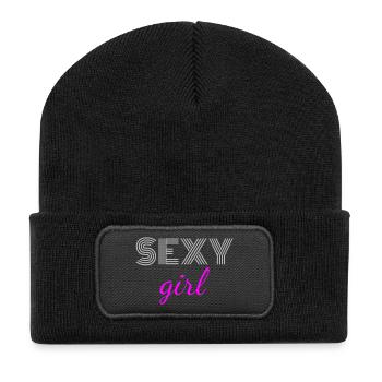 Sexy Girl - Recycled Patch Beanie - black - Front