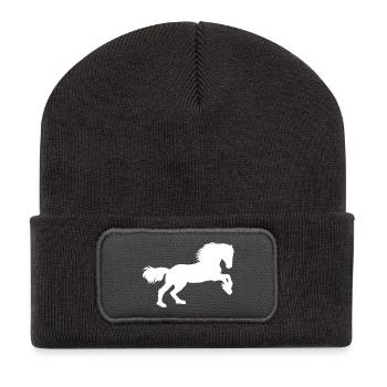 Pferde-Power - Recycelte Patch Beanie - Dunkelgrau - Vorne