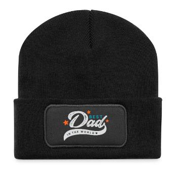 Bester Vater der Welt - Recycelte Patch Beanie - Schwarz - Vorne