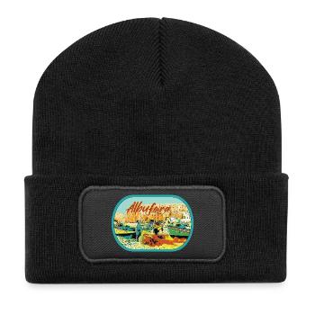 Albufeira Fishermen's Beach, praia dos pescadores - Recycled Patch Beanie - black - Front