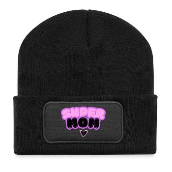 Super Mood Bubble Logo - Recycled Patch Beanie - black - Front