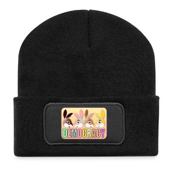 DÉMOCRATIE POUR ENFANTS - LAPINS - Beanie recyclé à patch - noir - Devant
