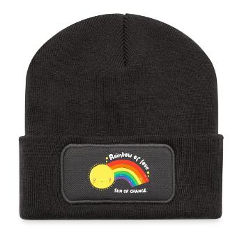Lgbt rainbow of love - Recycled Patch Beanie - dark grey - Front