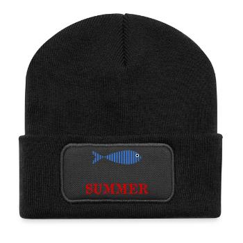 GELIEBTE. VIELEN DANK. DANKE HERRIN - Recycelte Patch Beanie - Schwarz - Vorne