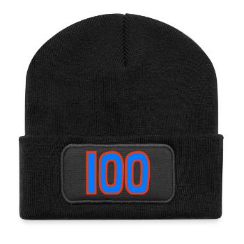 100. 100 JAHRE. 100-JÄHRIGES JUBILÄUM. GEBURTSTAG 100 - Recycelte Patch Beanie - Schwarz - Vorne