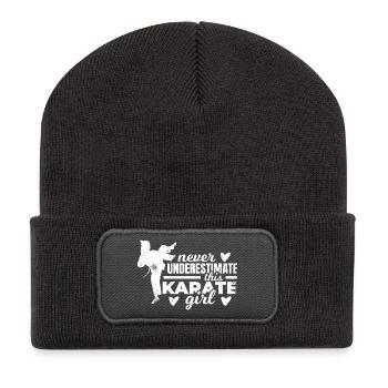 Karaté Filles - Beanie recyclé à patch - charbon - Devant
