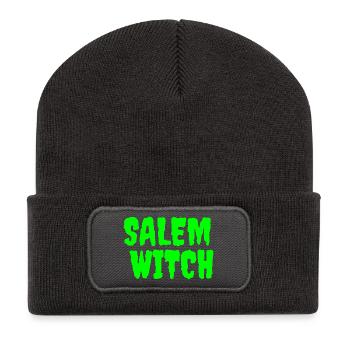 SalemWitch Halloween Design - Recycelte Patch Beanie - Dunkelgrau - Vorne
