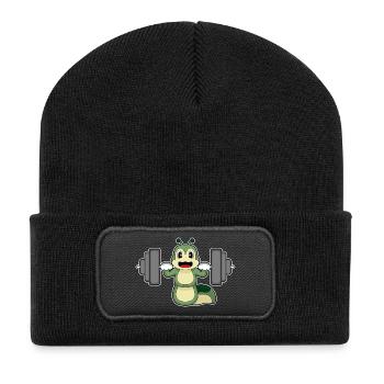 Caterpillar Bodybuilder Barbell Bodybuilding - Beanie recyclé à patch - noir - Devant
