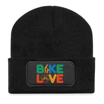 Bike Love Adventure - Beanie recyclé à patch - noir - Devant