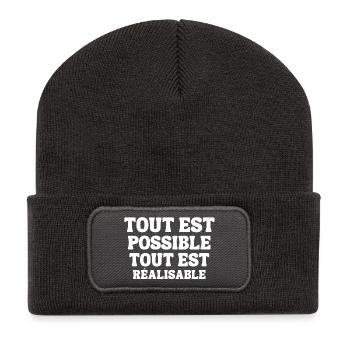 You have to believe in it, everything is possible - Recycled Patch Beanie - dark grey - Front
