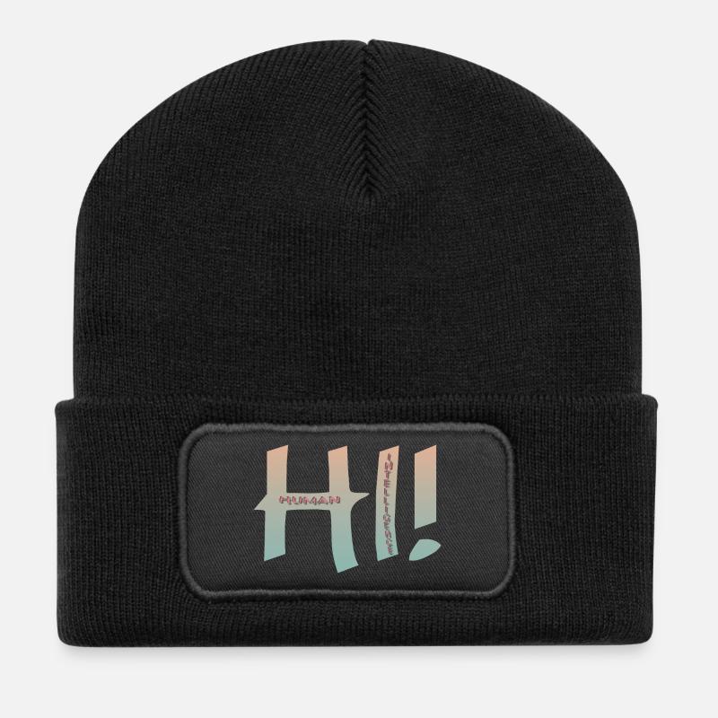 HI HUMAN INTELLIGENCE - Recycled Patch Beanie - black
