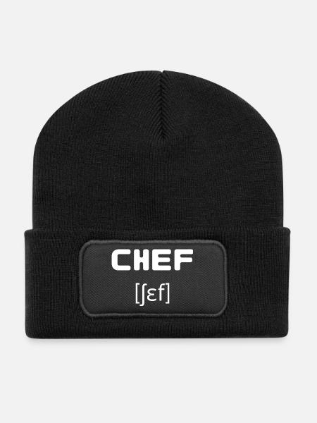 Chef - Chef - Chef - Chef - Hobby Chef - Recycled Patch Beanie - black