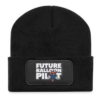 Future Balloon Pilot - Recycelte Patch Beanie - Schwarz - Vorne