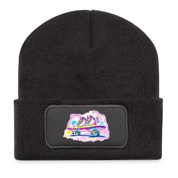 Skateboard with shoes - Recycled Patch Beanie - dark grey - Front