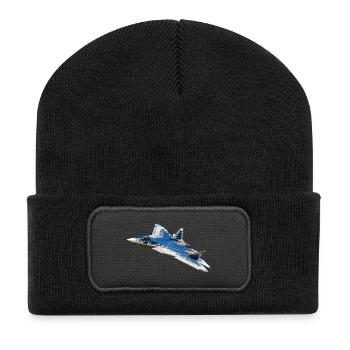 Su-57 - Recycelte Patch Beanie - Schwarz - Vorne