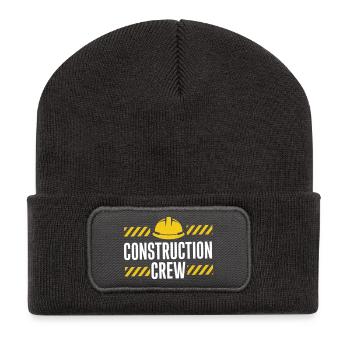 Conception de la sécurité de l’équipe de construction - Beanie recyclé à patch - charbon - Devant