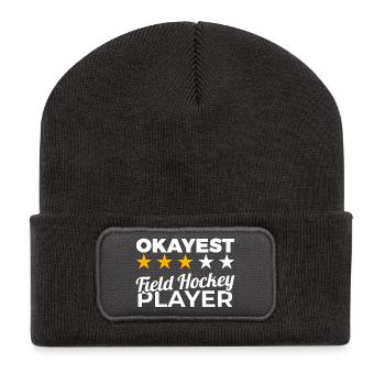 Joueur de hockey moyen - Beanie recyclé à patch - charbon - Devant