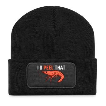 J’éplucherais ces fruits de mer d’amateur de crevettes - Beanie recyclé à patch - noir - Devant