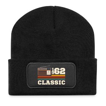 Anniversaire 1962 retro classic - Beanie recyclé à patch - noir - Devant